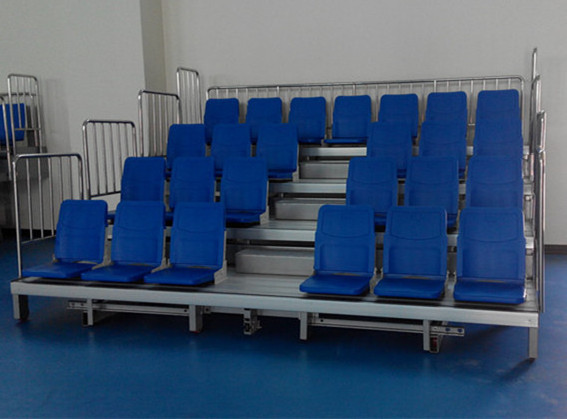 JUYI Manual or electrical telescopic grandstand system retractable seating with foldable chair JY-769