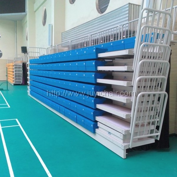 JY-750 factory price retractable seating plastic seat stadium bench telescopic bleacher retractable seat