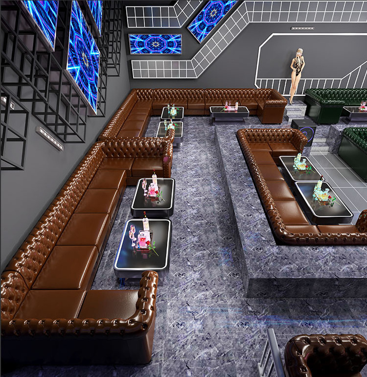 Customized Interior Bar restaurant booth design solutions Ancient Nigh club table chairs sofas