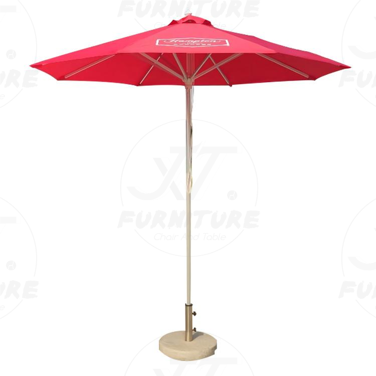 2022 New Luxury Custom Commercial Garden Patio Parasol Aluminum Resort Outdoor Sun Beer Beach Umbrella For Advertising