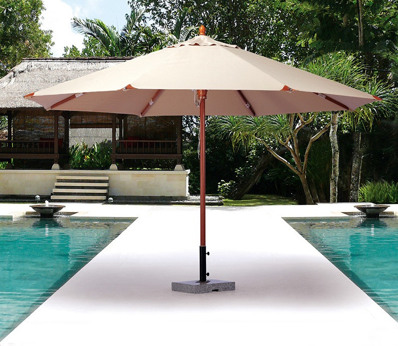 Outdoor solid wood central pole umbrella square courtyard garden open-air outdoor four-square sun beach large umbrella