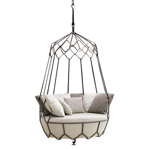 Outdoor swing patio sling chair home balcony garden cradle single creative bird's nest hanging basket chair