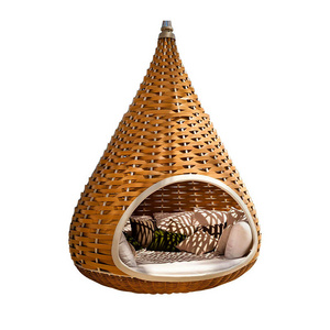 Outdoor rattan weaving bird's nest sofa attraction Bali hotel B&B swing hanging bed