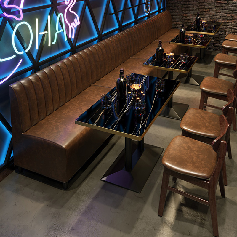 Night Club Bar restaurant commercial table and chairs furniture customized leather booth seating supplier