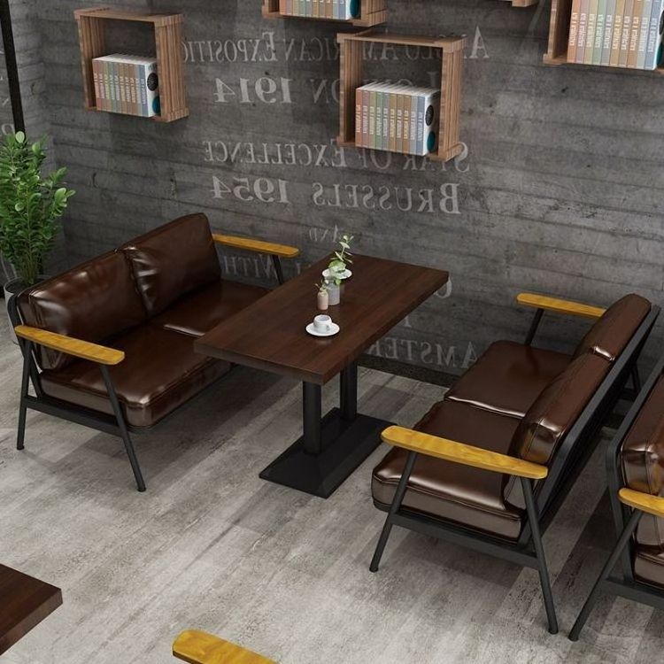 Custom Retro Bar Furniture Sofa Cafe Table And Chair Combination Restaurant Furniture Restaurant Set Restaurant Booth Seating