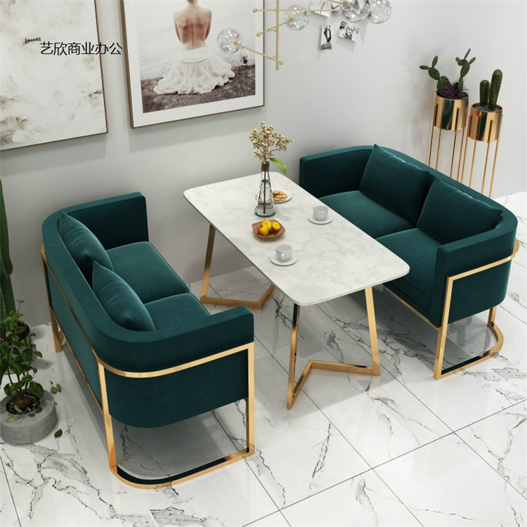 JXT Nordic negotiation table chair combination cafe modern luxury office reception sofa small round table one table four chairs