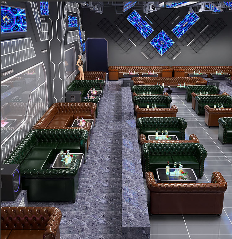 Customized Interior Bar restaurant booth design solutions Ancient Nigh club table chairs sofas