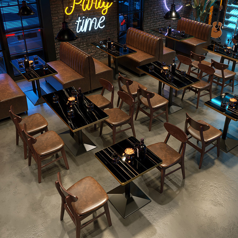 Night Club Bar restaurant commercial table and chairs furniture customized leather booth seating supplier