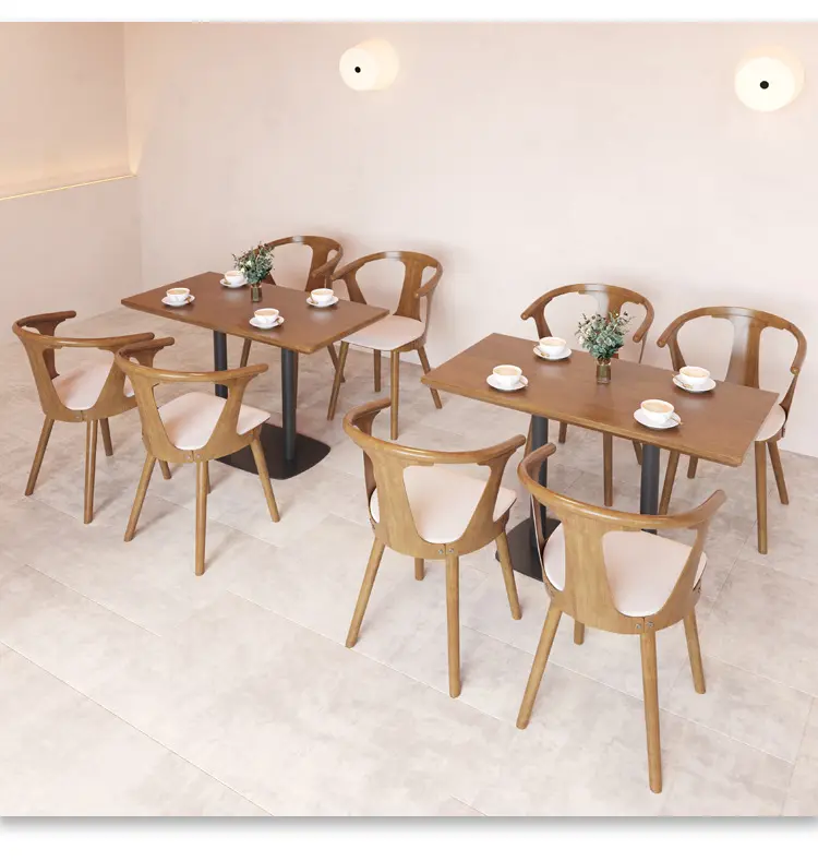 JXT Commercial restaurant modern coffee table chair set wooden cafe table furniture