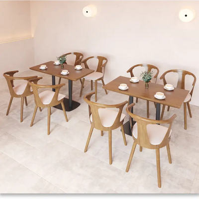 JXT Commercial restaurant modern coffee table chair set wooden cafe table furniture