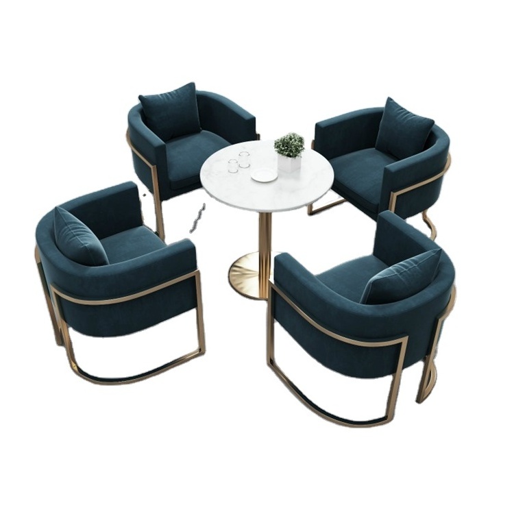 JXT Nordic negotiation table chair combination cafe modern luxury office reception sofa small round table one table four chairs