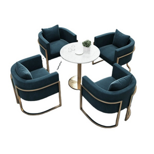 JXT Nordic negotiation table chair combination cafe modern luxury office reception sofa small round table one table four chairs