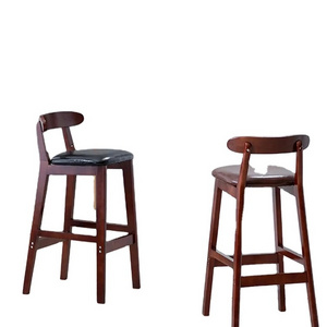 JXT Super Quality Best Selling Cafe shop Wooden Leg vintage leather Dining upholstered Bar chair Furniture