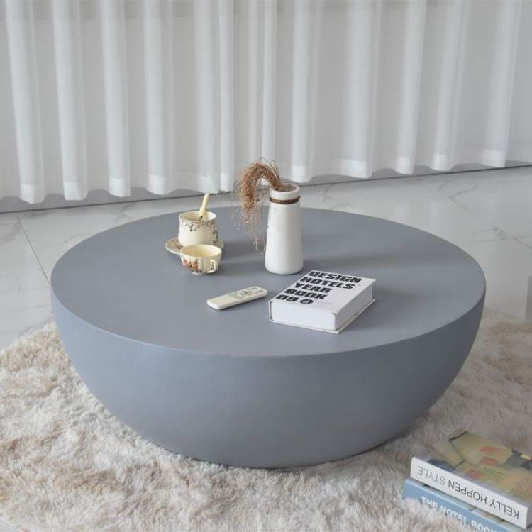 Hot Selling High Quality Simple Design Cement Primary Color Table Round Grc Tea Coffee Tables