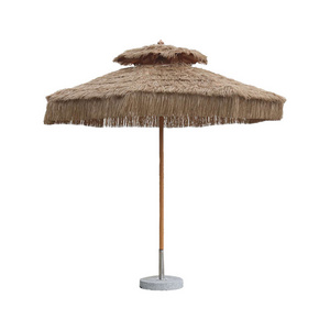 Outdoor thatched umbrellas artificial straw middle column umbrellas beach sun retro pastoral farmhouse scenic spots parasols