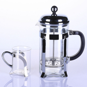 Wholesale customization Portable Drinkware Glass French Press 350ml Tea Maker French Press Coffee Pot