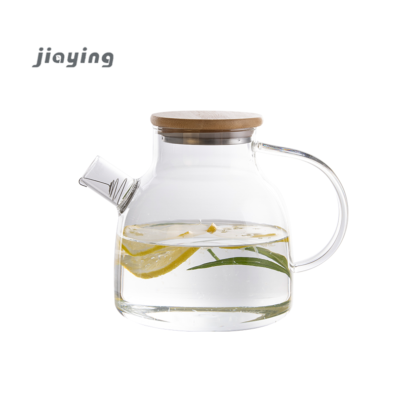 Mini Double Glass Teapot Bamboo Cover Glass Teapot With Steel Strainer Glass kettle