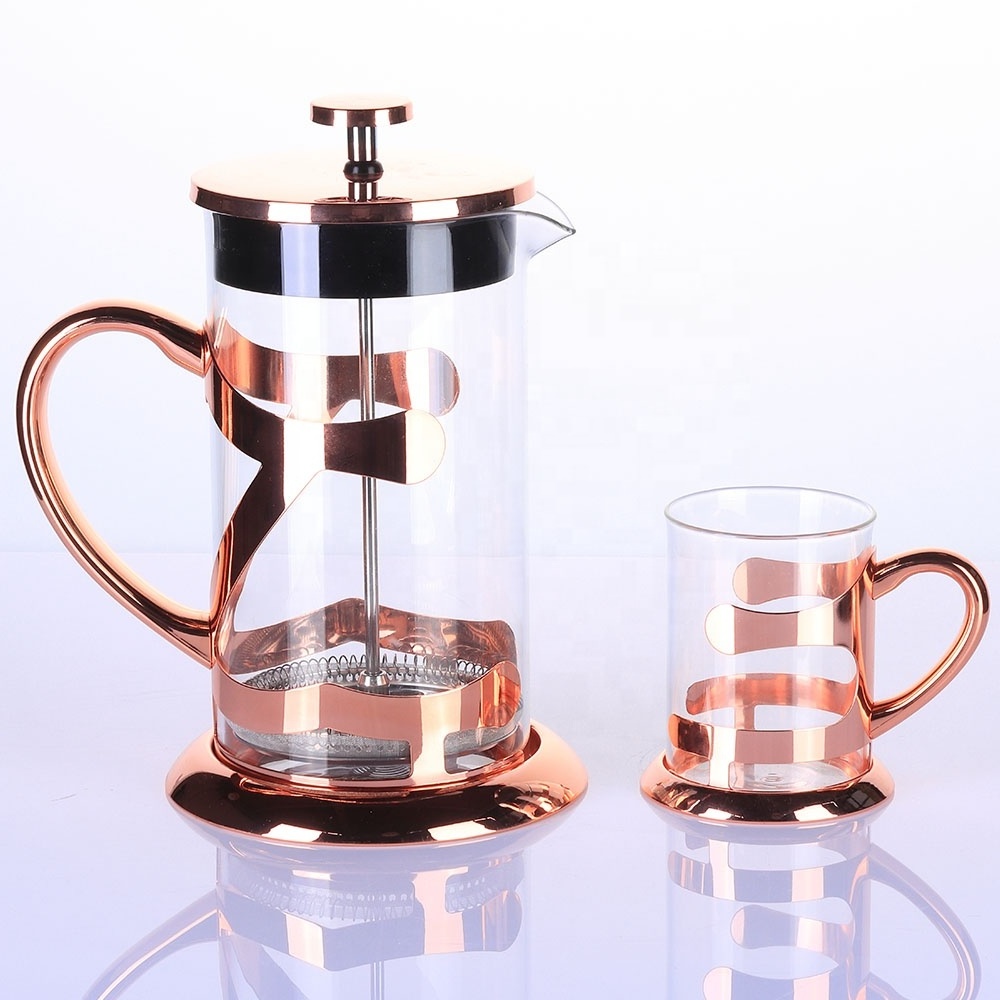 350ML Espresso Press Milk Frother Tea 12 oz French Press Coffee Maker Mug Cup with 18/8 Stainless Steel Filter