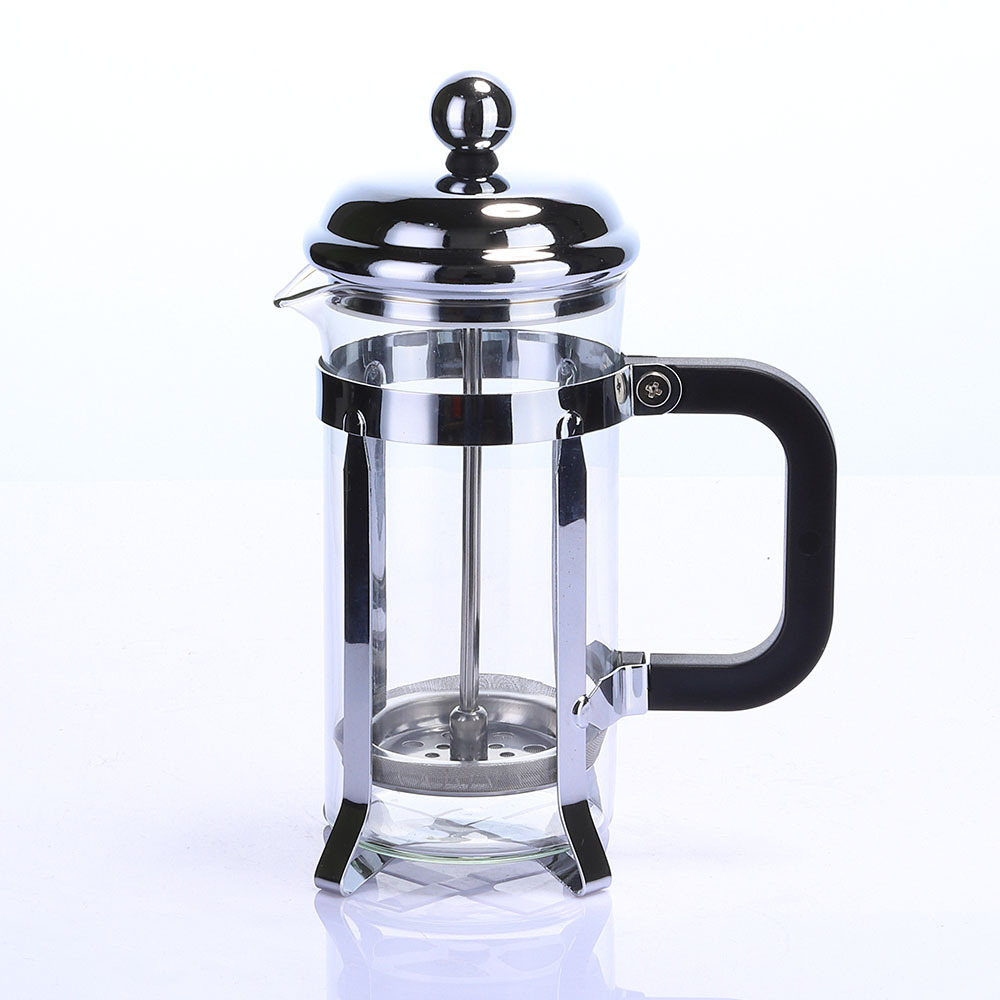 Hot sale High Temperature Resistant Borosilicate Glass Plastic French Press Coffee Tea Pot