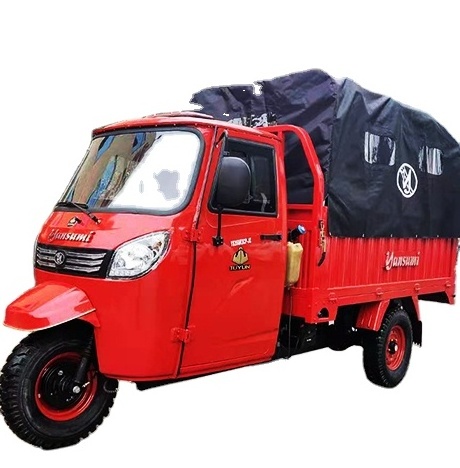 China closed cabin motor tricycle cargo delivery truck 3 wheel trike gasoline powered motorcycle voiture 3 roues