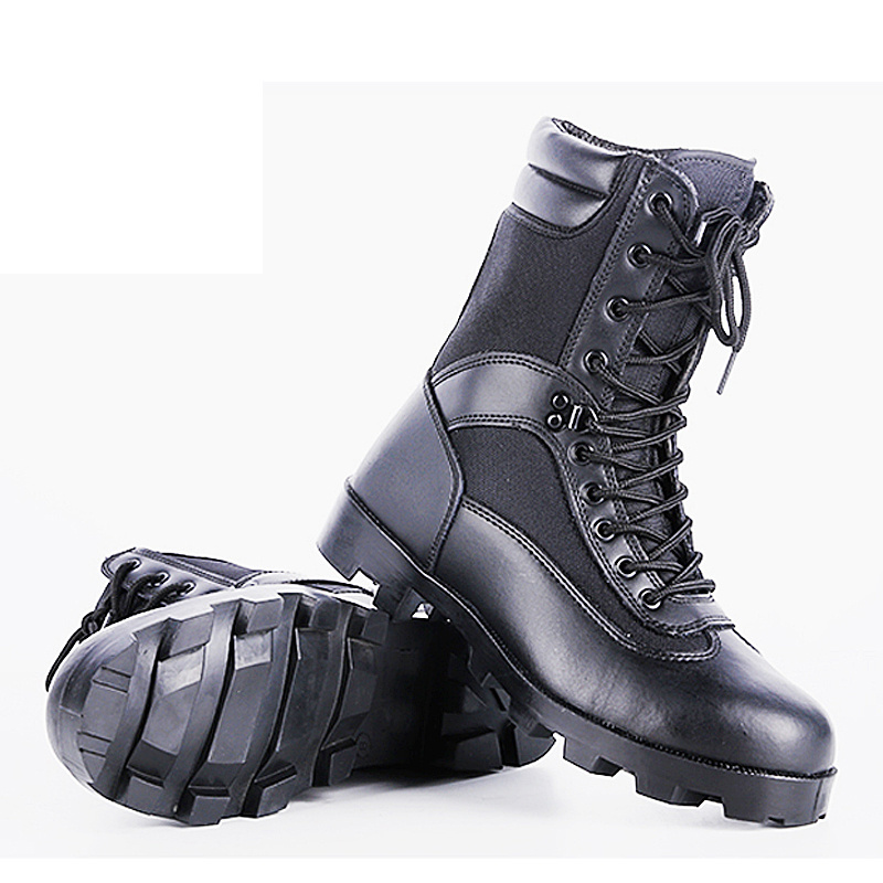 combat research water-proof steel toe tactical boots in black