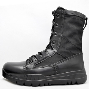 Men's Black Leather Boots Tactical Boots