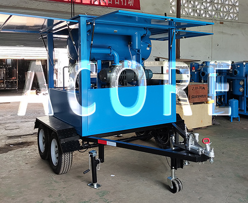 Transformer Oil Purification Plant Mounted On Trailer Mobile Transformer Oil Filtration Machine