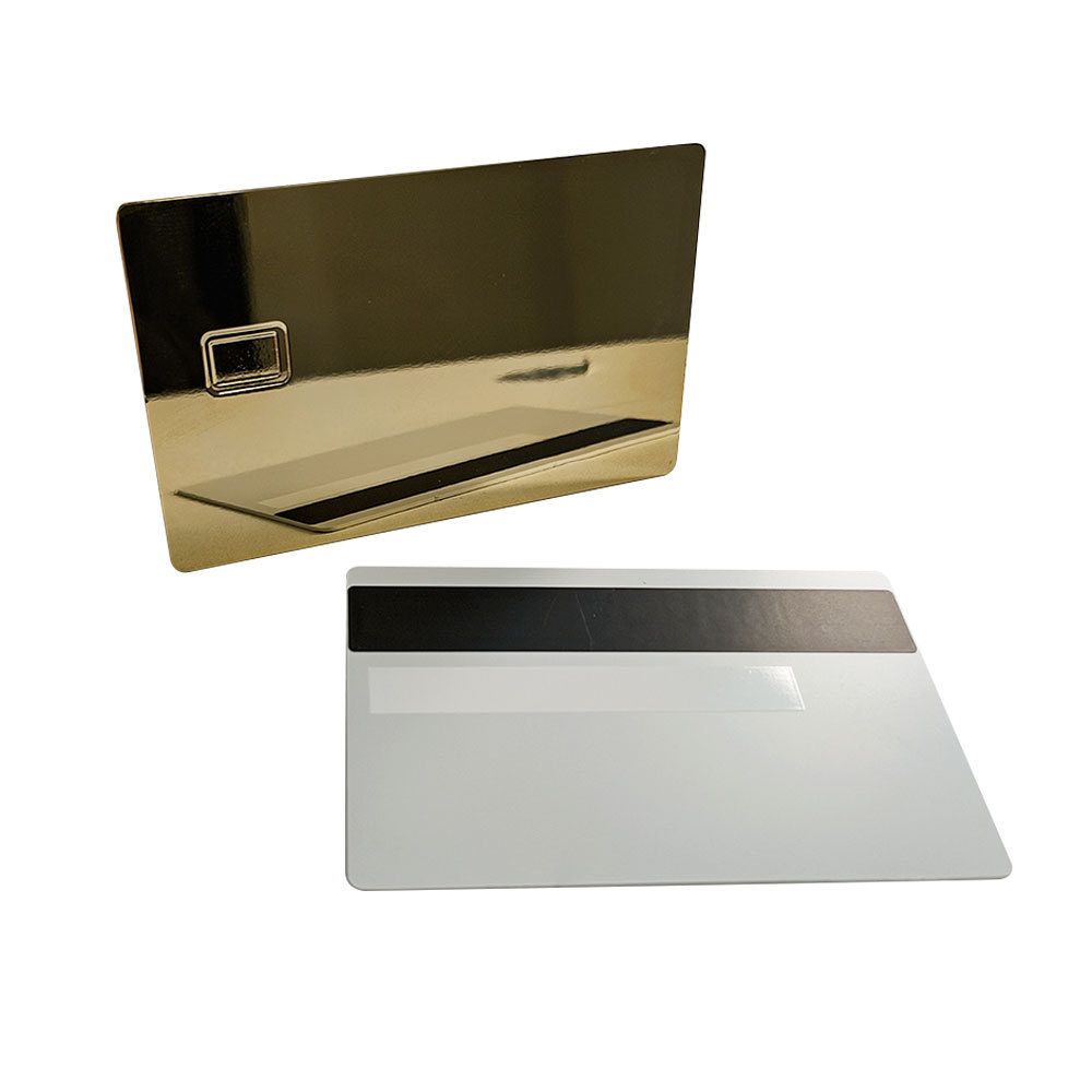 Debit ATM VISA Magnetic Stripe Blank Rainbow 24 k Mirror Gold Metal Credit Card With Chip Slot