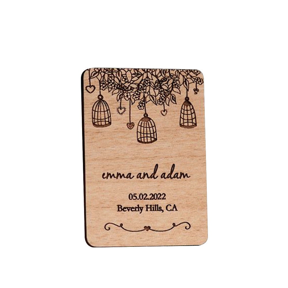 Factory Custom Eco Friendly Carving Logo Engraved Design Wooden Business Card