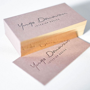 Custom Design Luxury 600gsm Cotton Paper Cardboard Gold Silver Raised Foil Cream Embossed Business Cards