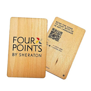 Programmable Bamboo Wood Blank Laser Engraving Customized RFID  Hotel Key Card NFC Wooden Business RFID Card