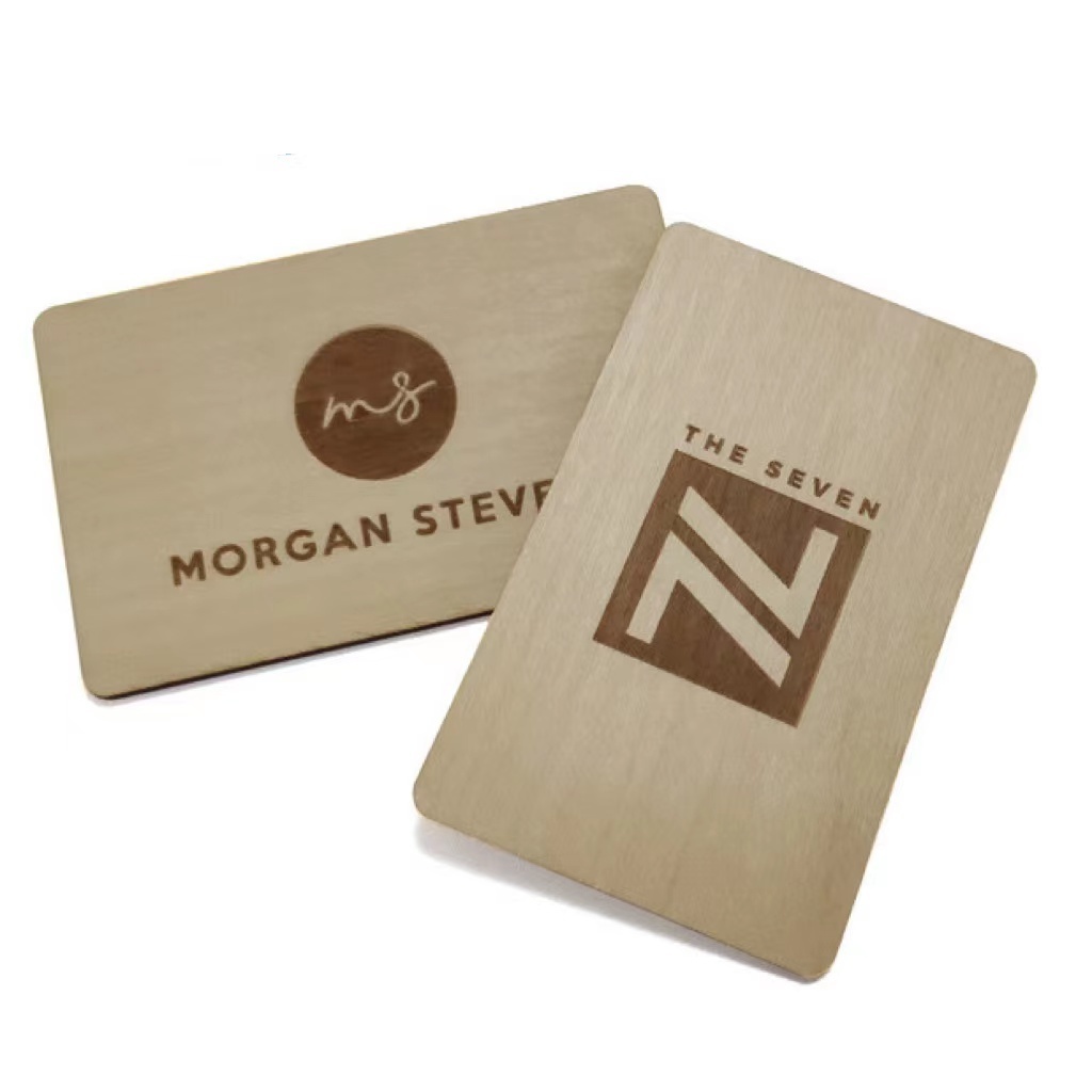 Programmable Bamboo Wood Blank Laser Engraving Customized RFID  Hotel Key Card NFC Wooden Business RFID Card