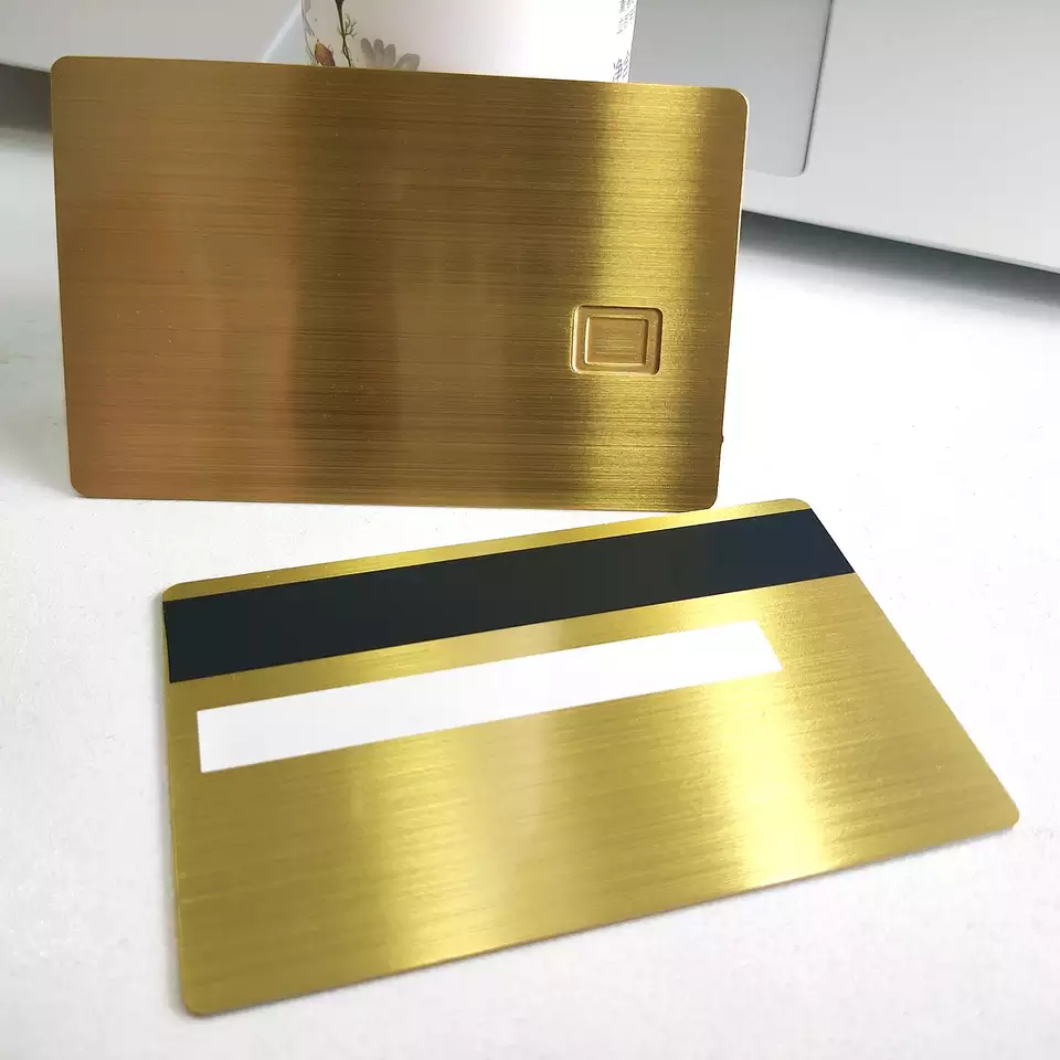 Debit ATM VISA Magnetic Stripe Blank Rainbow 24 k Mirror Gold Metal Credit Card With Chip Slot