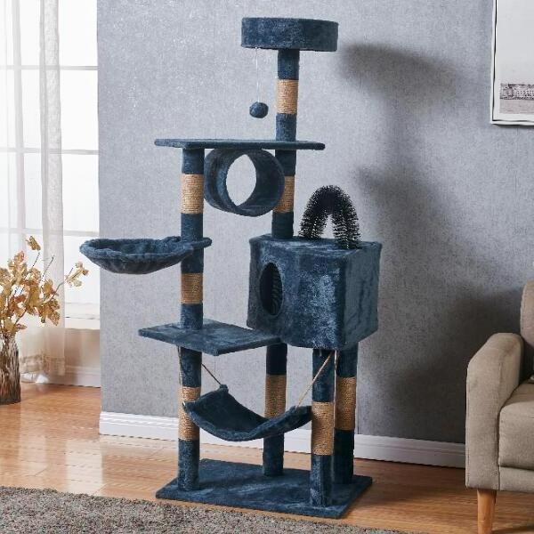 Luxury Cat Trees & Scratcher With Sisal Scratching Posts Perches  Hammock Cat Tree House Activity Climbing  Tree For Large Cats