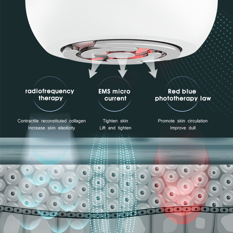 DOMAS EMS multi function beauty device RF equipment remove facial impurities anti skin aging face massager