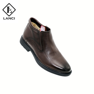 LANCI 2022 factory supply  wholesale Custom Manufacturer Chelsea Leather Boots For Men