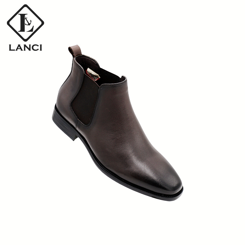 LANCI 2022 Factory Supply New Arrivals Genuine Leather  men's chelsea boots Ankle Chelsea Boots For Men