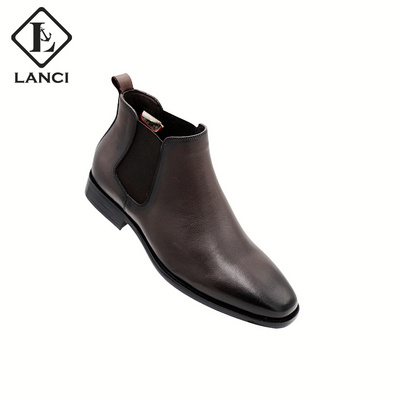 LANCI 2022 Factory Supply New Arrivals Genuine Leather  men's chelsea boots Ankle Chelsea Boots For Men