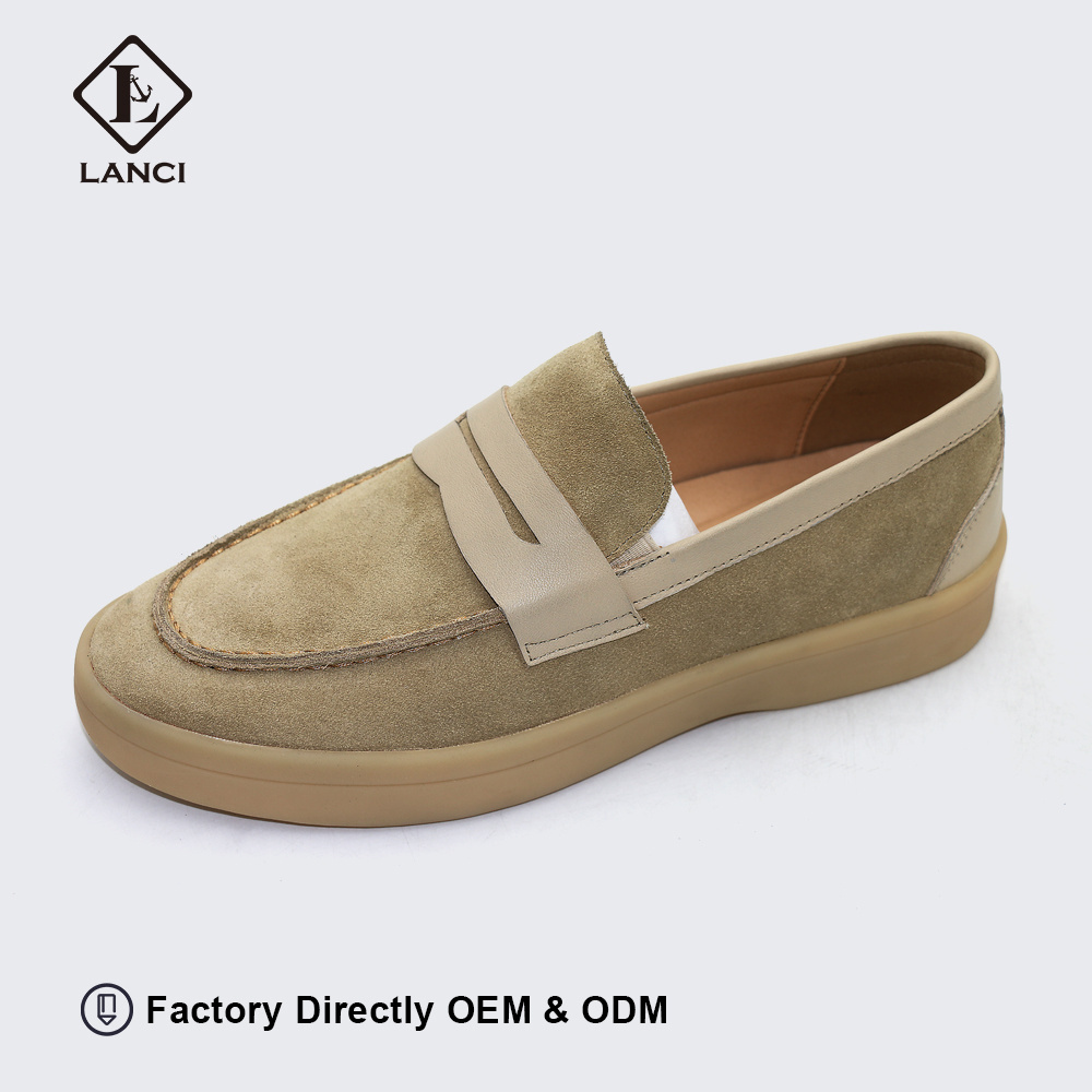 LANCI footwear manufacturer in china slip on shoes men suede loafers