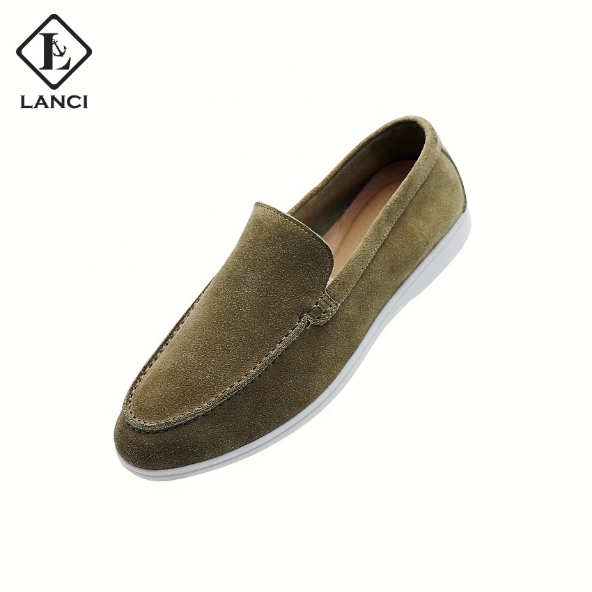 LANCI Italian Men Dress Shoes Penny Loafers Driving Flat Comfortable Soft Shoes casual leather loafers shoes