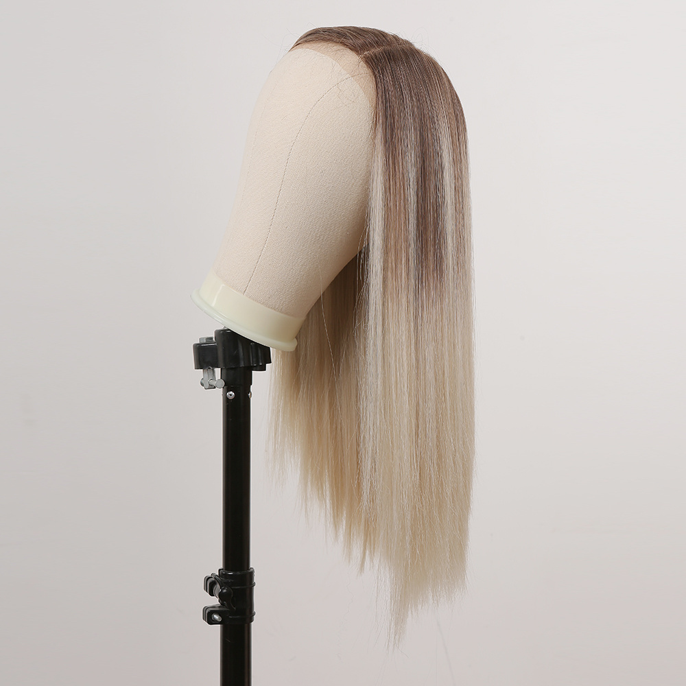 AT Beauty 26 Inches Long Straight Synthetic Lace Front Wig T part Natural Japanese Fiber Lace Front Synthetic Hair Wigs