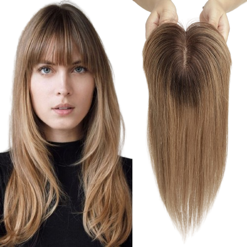 AT Beauty Remy Wig Silk Base Indian Hair Piece Real Straight Human Hair Topper Women Hairpieces