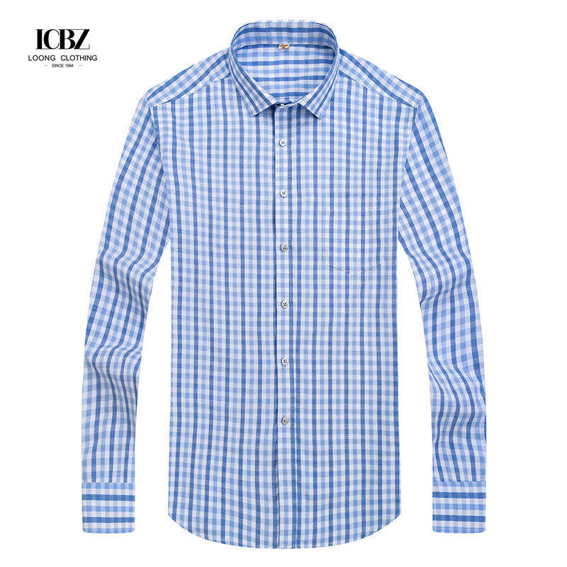 LCBZ Customized Business Plain Mens Button Down Shirt Easy Care Regular Fit Long Sleeve Casual Dress Shirts