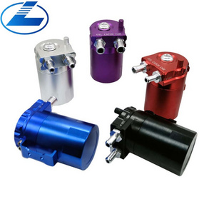 Universal Baffled Aluminum Oil Catch Can Reservoir Tank / Fuel Tank + Breather Air Filter Fuel Surge Tank