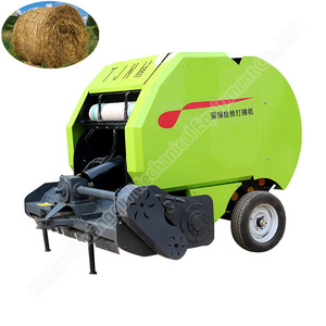 Diesel engine straw combined silage wrapper machine hay cutter and baler for 20hp tractor