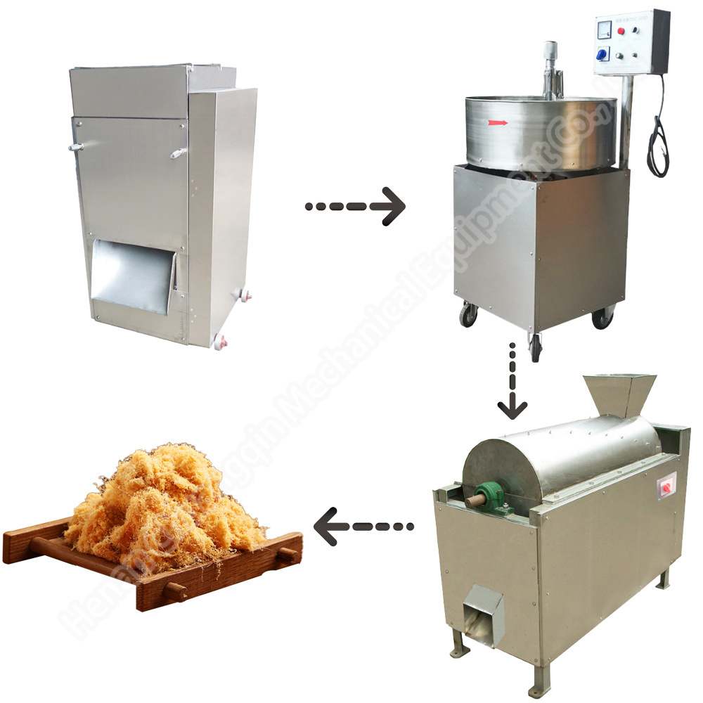 Shredded fish and meat dry cooker pan meat floss frying machine