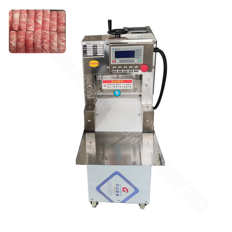 Beef Thin Stainless Steel Roll Cutting Machine Horizontal Fresh Meat Slicer