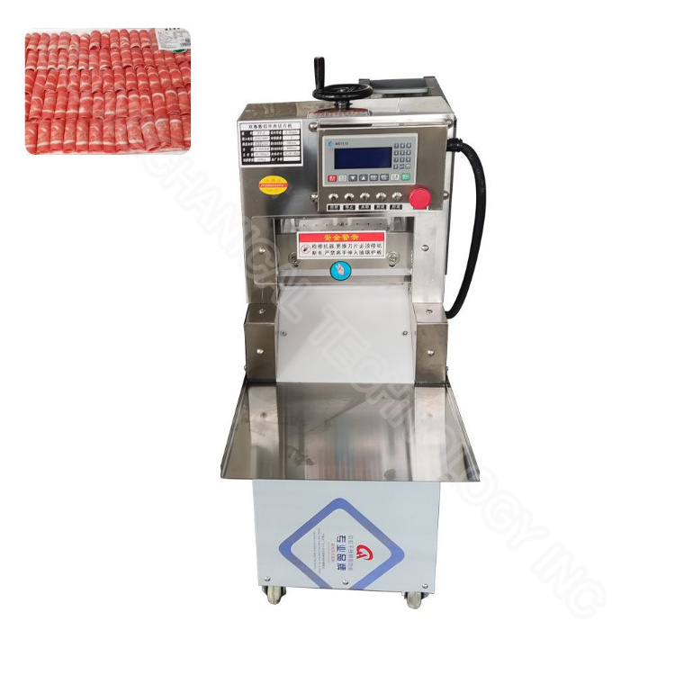 Beef Thin Stainless Steel Roll Cutting Machine Horizontal Fresh Meat Slicer