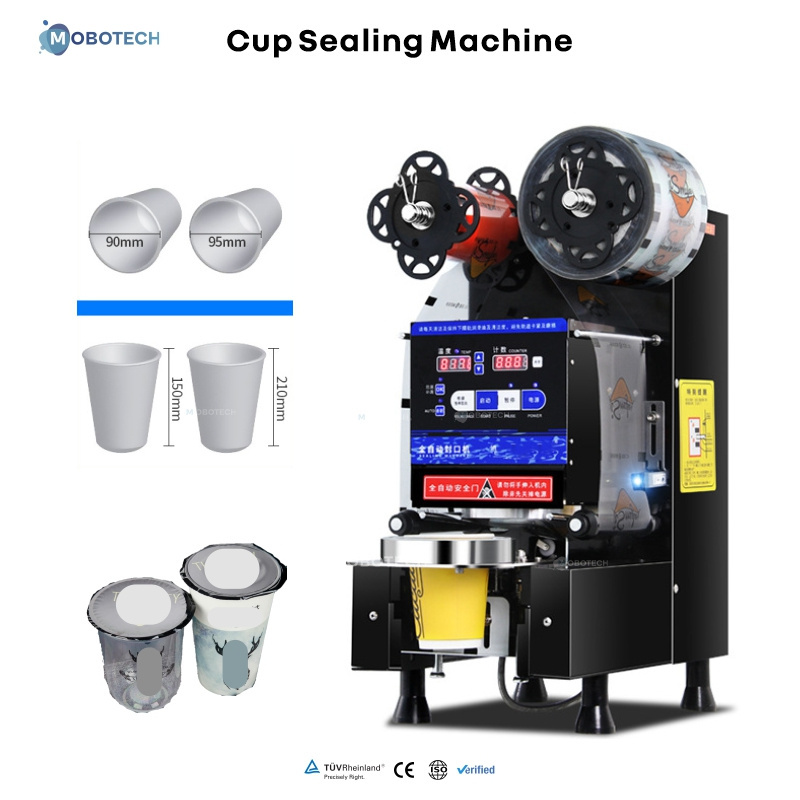 Boba lid sealer machine automatic bubble tea cup sealing machine boba drink sealer