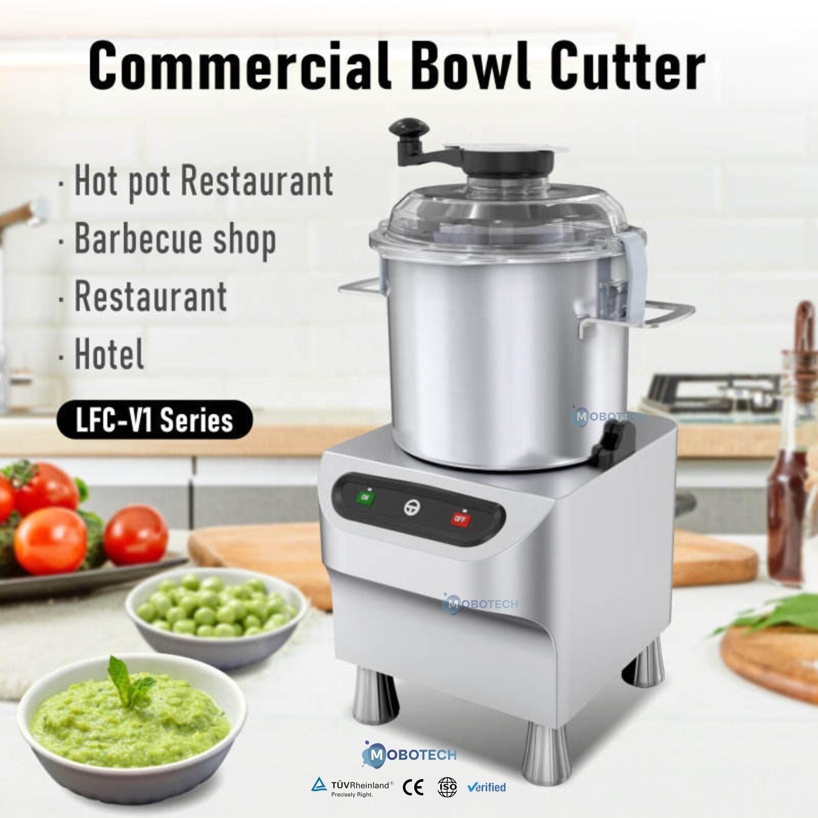 Electric commercial  multi-function Meat Vegetable food Chopper with meat bowl cutter